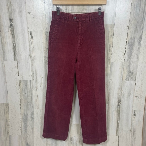 Yves Saint Laurent Sportswear Vintage Corduroy Pants Mens 29 Burgundy Maroon - Picture 1 of 11